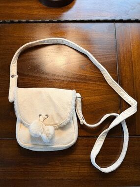Cream Pom-Pom Crossbody Bag